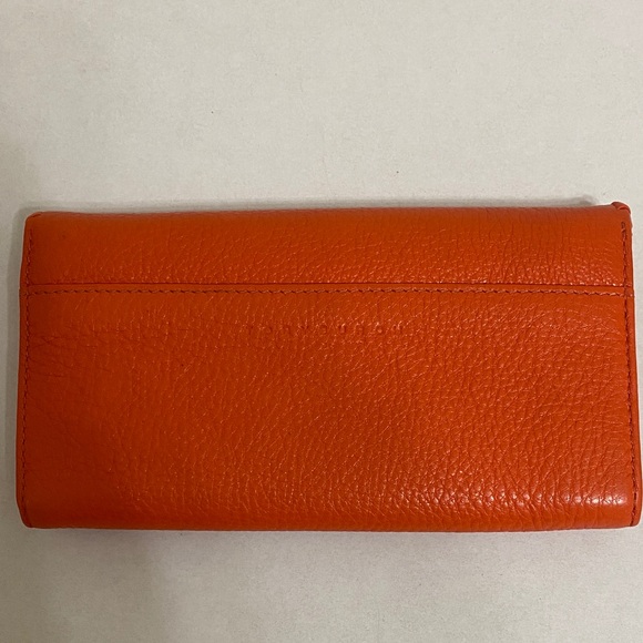Tory Burch Bold Orange Leather Wallet - Picture 2 of 9